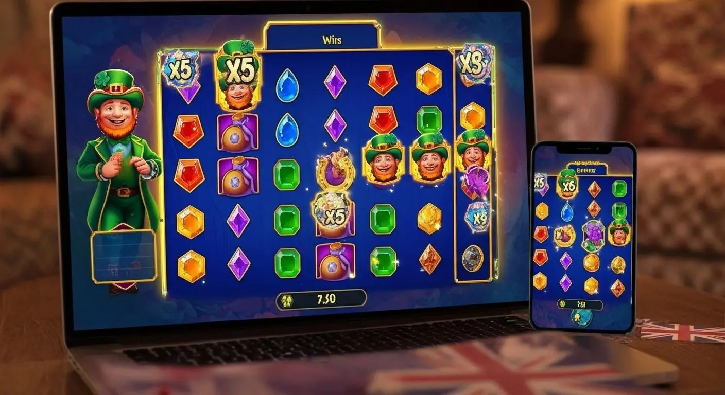 Lucky Penny slot machine interface with UK elements