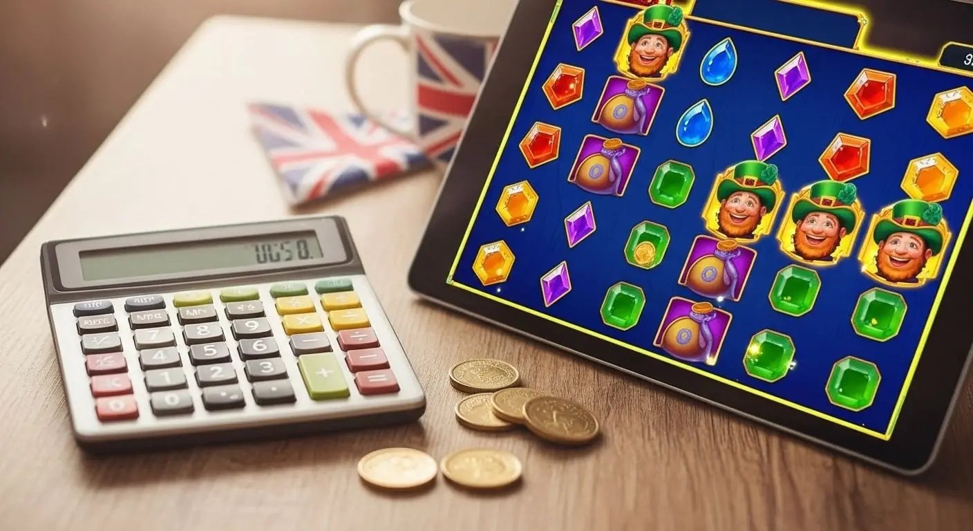 Calculator and tablet with Lucky Penny slot interface